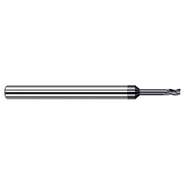 Harvey Tool 937025-C3 | 0.0250" Diameter x 1/8" Shank x 0.0370" LOC x 2-1/2" OAL 3 Flute AlTiN Coated Square End Mill