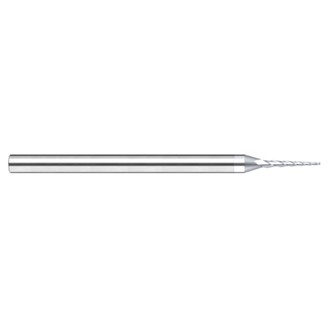 Harvey Tool 20930-C8 | 3 Degree Taper Angle per Side x 0.0300" Tip Diameter x 0.3000" LOC x 3" OAL 3 Flute TiB2 Coated Carbide Tapered End Mill