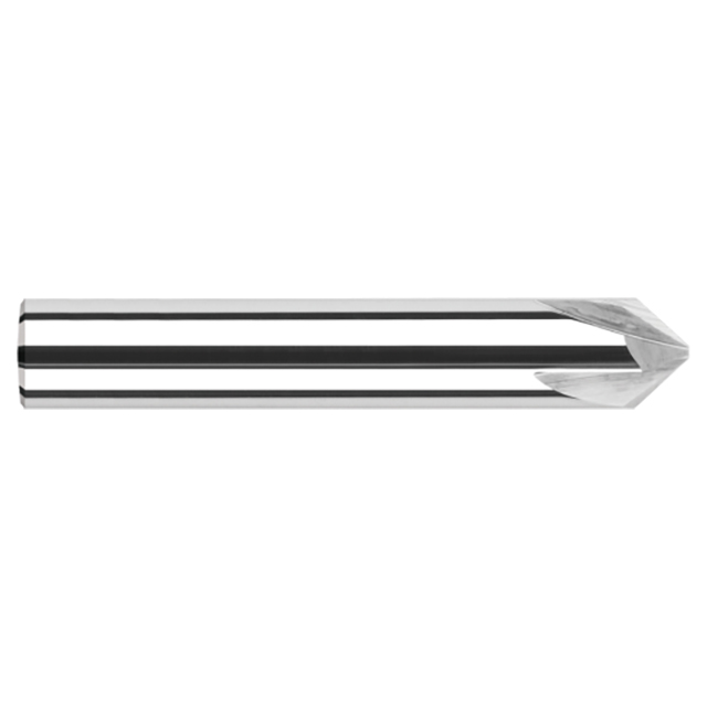 Harvey Tool 833130 | 30 Degree Angle per Side x 1/4" Shank x 0.1810" LOC x 2-1/2" OAL Uncoated Carbide Deburring Chamfer Mill