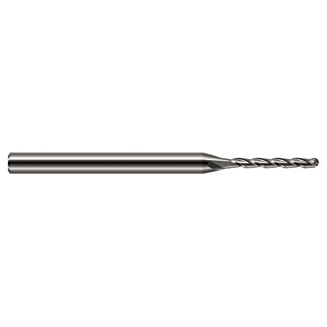 Harvey Tool 845562 | 1/16" Diameter x 1/8" Shank x 1/2" LOC x 2-1/2" OAL 4 Flute Uncoated Carbide Miniature Ball Deburring End Mill