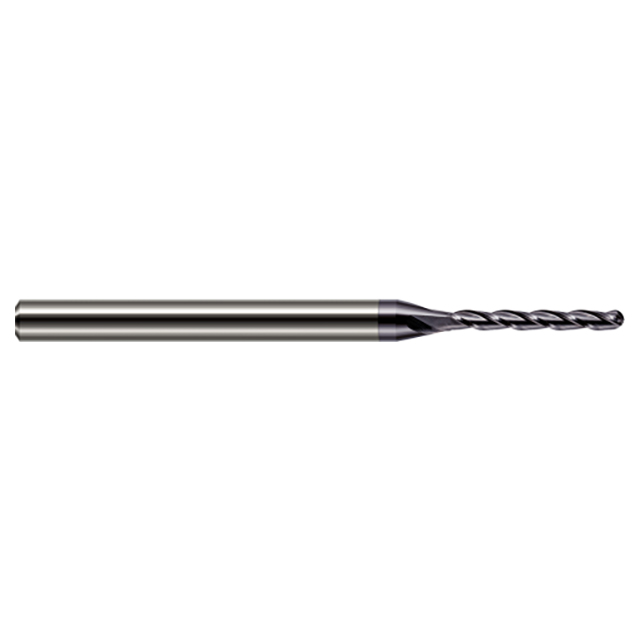 Harvey Tool 845531-C3 | 1/32" Diameter x 1/8" Shank x 1/4" LOC x 2-1/2" OAL 4 Flute AlTiN Coating Carbide Miniature Ball Deburring End Mill