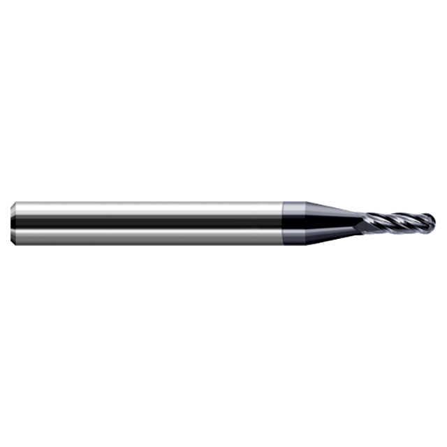 Harvey Tool 74033-C3 | 0.0330" Diameter x 1/8" Shank x 0.0990" LOC x 1-1/2" OAL 2 Flute AlTiN Coating Carbide Miniature Ball Deburring End Mill