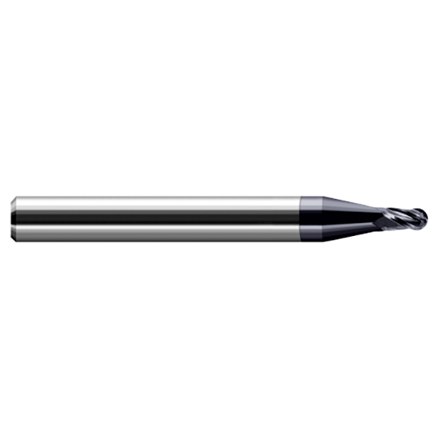 Harvey Tool 24539-C3 | 0.0390" Diameter x 1/8" Shank x 0.0580" LOC x 1-1/2" OAL 2 Flute AlTiN Coating Carbide Miniature Ball Deburring End Mill