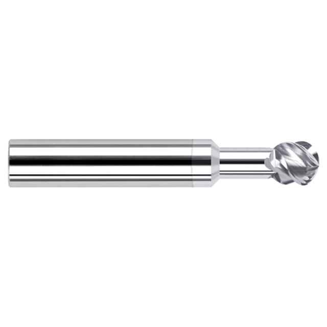 Harvey Tool 934112-C8 | 270 Degree Wrap Angle x 3/16" Diameter x 0.1600" LOC x 3/16" Shank x 2" OAL 4 Flute TiB2 Coated Carbide Undercutting End Mill - Spherical Ball