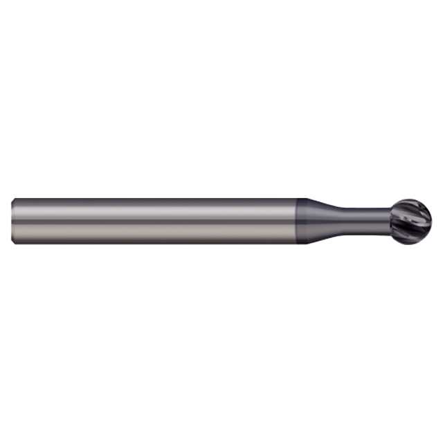 Harvey Tool 823293-C6 | 270 Degree Wrap Angle x 3/32" Diameter x 0.0800" LOC x 1/8" Shank x 1-1/2" OAL 4 Flute AlTiN Nano Coated Carbide Undercutting End Mill - Spherical Ball