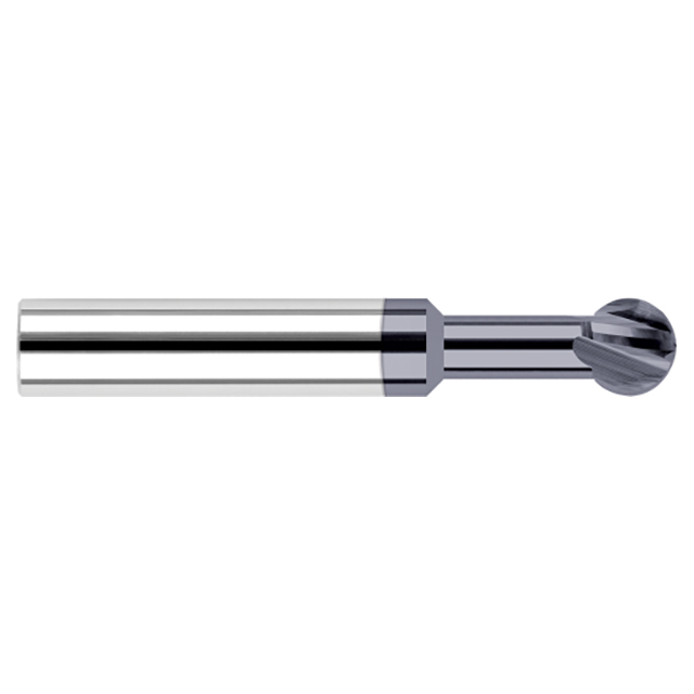 Harvey Tool 39732-C3 | 270 Degree Wrap Angle x 1/2" Diameter x 0.4270" LOC x 1/2" Shank x 3" OAL 4 Flute AlTiN Coated Carbide Undercutting End Mill - Spherical Ball
