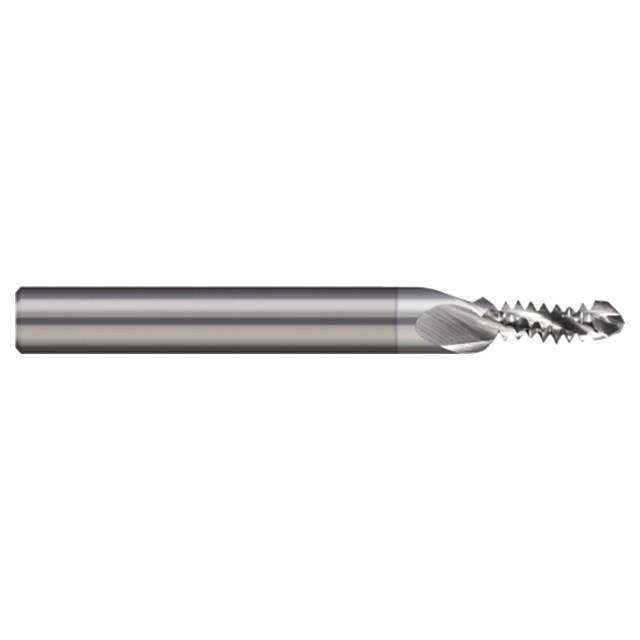 Harvey Tool 820616-C8 | #4-40 Thread x 0.0850" Diameter x 0.1250" Shank x 0.2614" LOC x 2.0000" OAL 3 Flute Carbide Combination Drill & Thread Mill