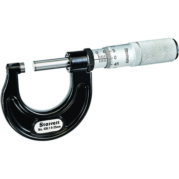 Starrett 436.1MXFL-25 | 0mm-25mm Outside Micrometer 0.01mm Graduation Friction Thimble