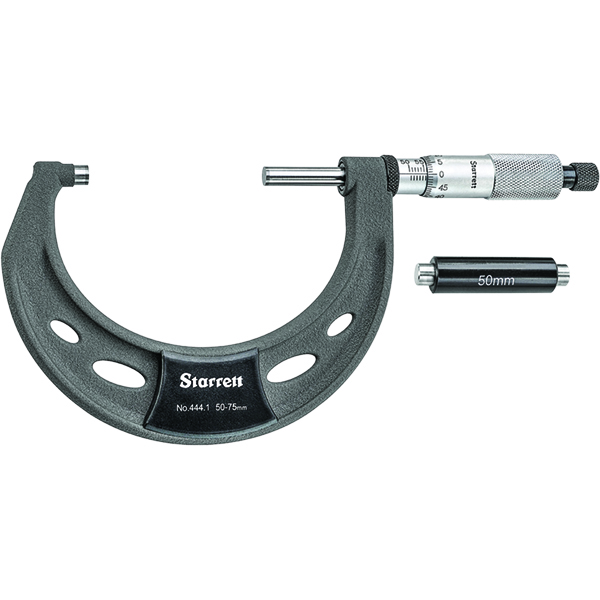 Starrett 444.1MXRL-75 | 50mm-75mm Outside Micrometer 0.01mm Graduation Ratchet Thimble