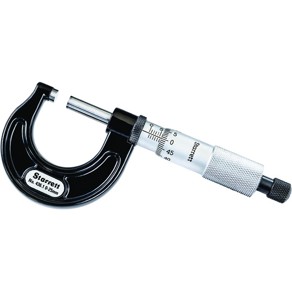 Starrett V436.1MXRL-25 | 0mm-25mm Outside Micrometer 0.001mm Graduation Ratchet Thimble