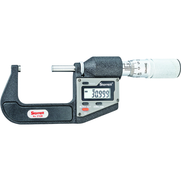 Starrett 12275 | 25mm-50mm Range Digital Outside Micrometer Friction Thimble 0.001mm Resolution