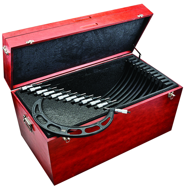 Starrett S436MFXRLZ | 300mm-600mm Range 12 Pc. Carbide Micrometer Set 0.01mm Graduation