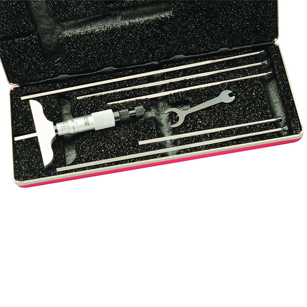 Starrett 449AZ-6R | 0"-6" Range Depth Micrometer 0.0010" Graduation 2-1/2" Base Length Ratchet Thimble