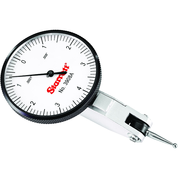Starrett 3908A | 0"-1/64" Range Dial Test Indicator 0.0001" Graduation White Dial