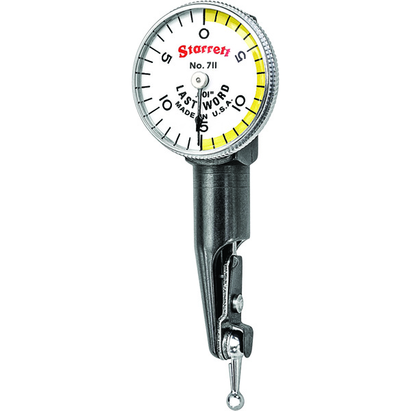 Starrett 711FS | 0"-1/32" Range Dial Test Indicator 0.0010" Graduation White Half Shaded Dial