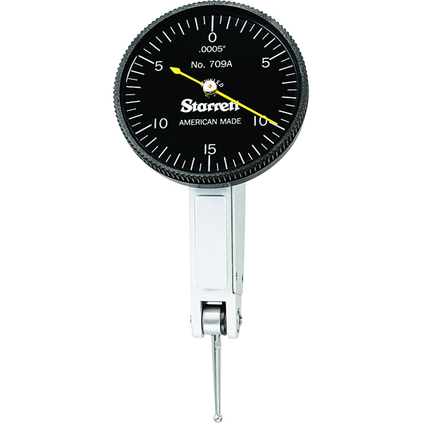 Starrett B708ACZ W/SLC | 0"-1/64" Range Dial Test Indicator 0.0001" Graduation Black Dial