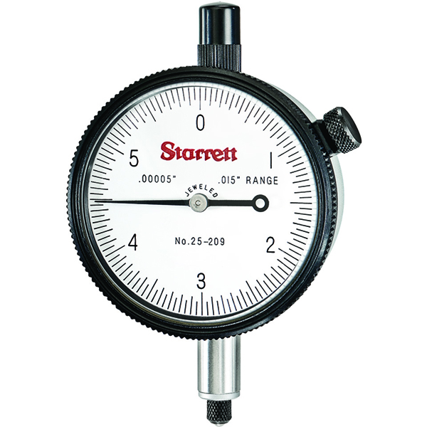 Starrett 25-209J | 1/64" Dial Indicator 0.00005" Graduation White Dial