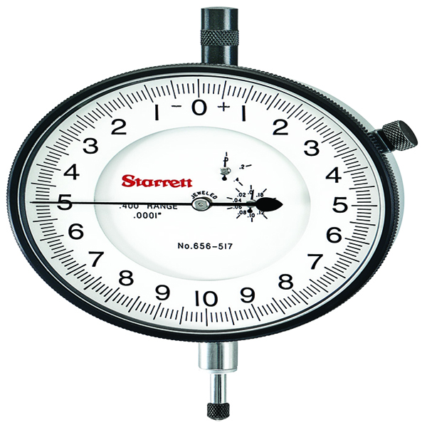 Starrett 656-517J | 13/32" Dial Indicator 0.0001" Graduation White Dial