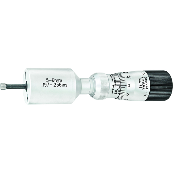 Starrett 68144 | 5mm-6mm Range Inside Bore Gage Micrometer 0.0025mm Graduation
