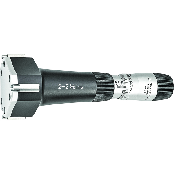 Starrett 78XTZ-258 | 2"-2-5/8" Range Inside Bore Gage Micrometer 0.00025" Graduation