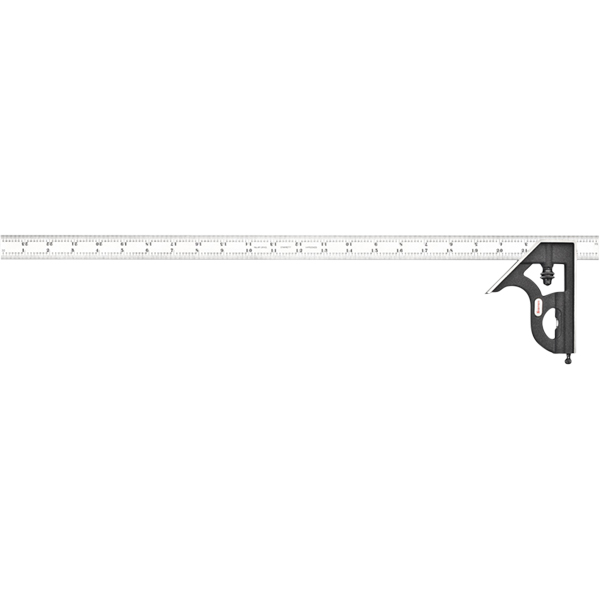 Starrett C11H-24-4R | 2 Pc. 24" Hardened Steel Blade Combination Square 4R Graduation with Square Head