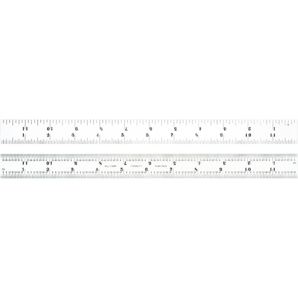 Starrett C304R-12 | 12" Full-Flexible Steel Full-Flexible Rule 1/8", 1/16", 1/32", 1/64" Graduation