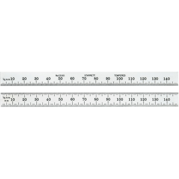 Starrett 66882 | 150mm Full-Flexible Steel Full-Flexible Rule 1mm, 0.5mm Graduation