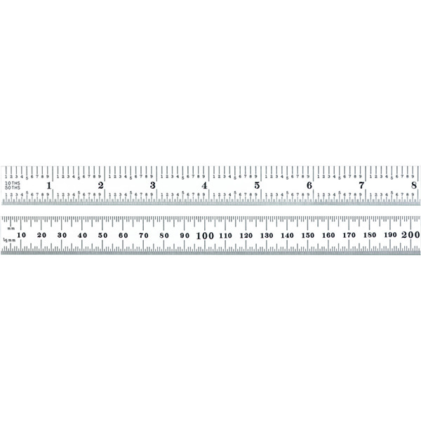 Starrett C334-500 | 19-1/2" Full-Flexible Steel Full-Flexible Rule 1/10", 1/50"; 3/64", 1/64" Graduation