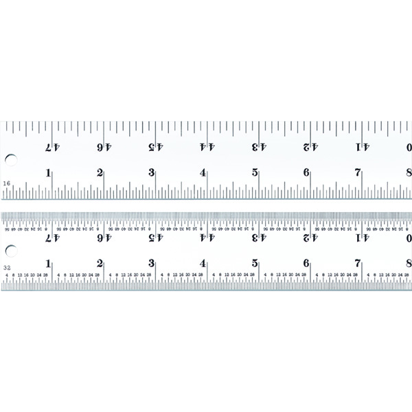 Starrett C404R-48 | 48" Heavy Spring-Tempered Steel Rule 1/8", 1/16", 1/32", 1/64" Graduation