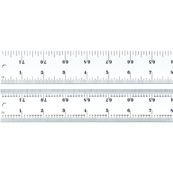 Starrett C404R-72 | 72" Heavy Spring-Tempered Steel Rule 1/8", 1/16", 1/32", 1/64" Graduation