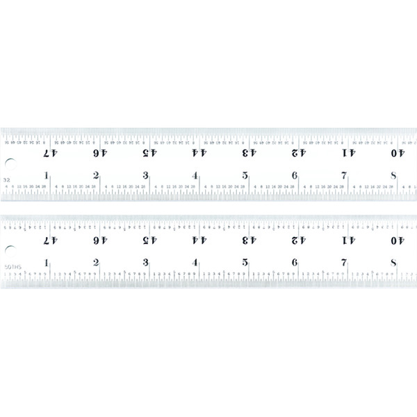 Starrett 51511 | 48" Heavy Spring-Tempered Steel Rule 1/32", 1/64", 1/50", 1/100" Graduation