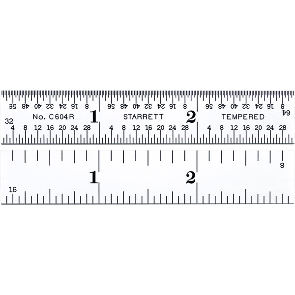 Starrett C604R-3 | 3" Spring-Tempered Steel Rule 1/8", 1/16", 1/32", 1/64" Graduation