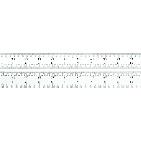 Starrett C607R-24 | 24" Spring-Tempered Steel Rule 1/16", 1/32", 1/64" Graduation