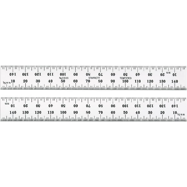Starrett C635-150 | 150mm Spring-Tempered Steel Full-Flexible Rule 1mm, 0.5mm Graduation