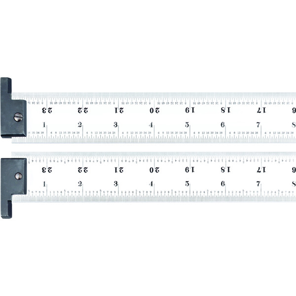 Starrett 51519 | 24" Heavy Spring-Tempered Steel Rule 1/32", 1/64", 1/50", 1/100" Graduation