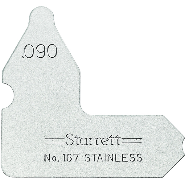 Starrett 167-090 | 3/32" Satin Coated Steel Individual Radius Gage