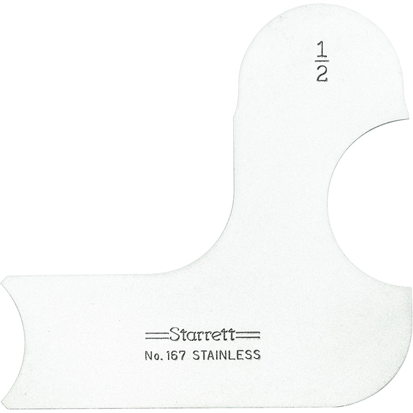 Starrett 167-1/2 | 1/2" Satin Coated Steel Individual Radius Gage