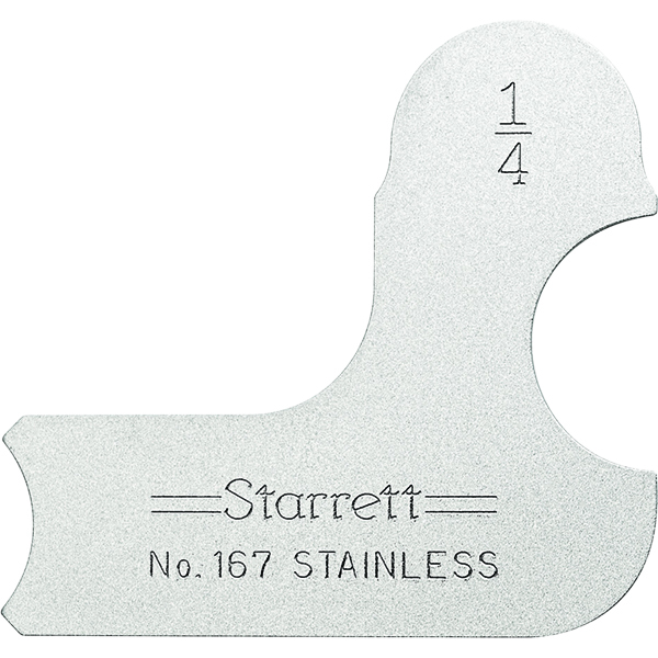 Starrett 167-1/4 | 1/4" Satin Coated Steel Individual Radius Gage