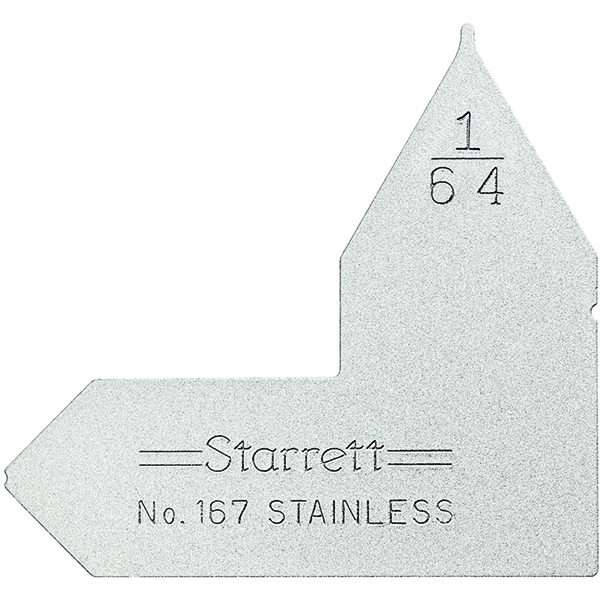 Starrett 167-1/64 | 1/64" Satin Coated Steel Individual Radius Gage