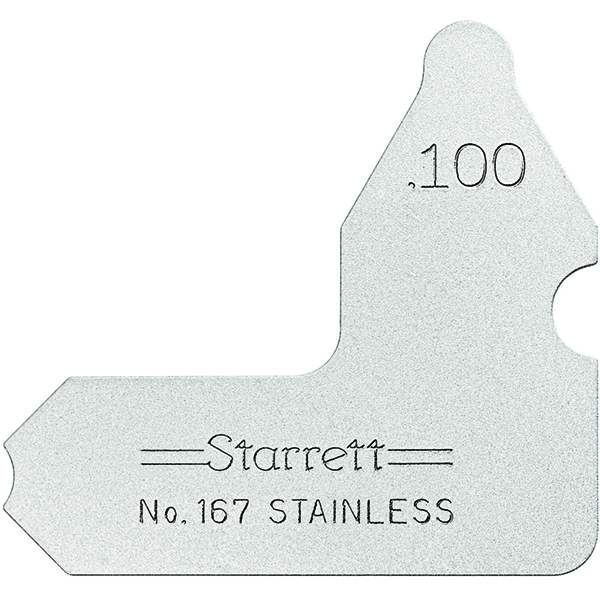 Starrett 167-100 | 3/32" Satin Coated Steel Individual Radius Gage