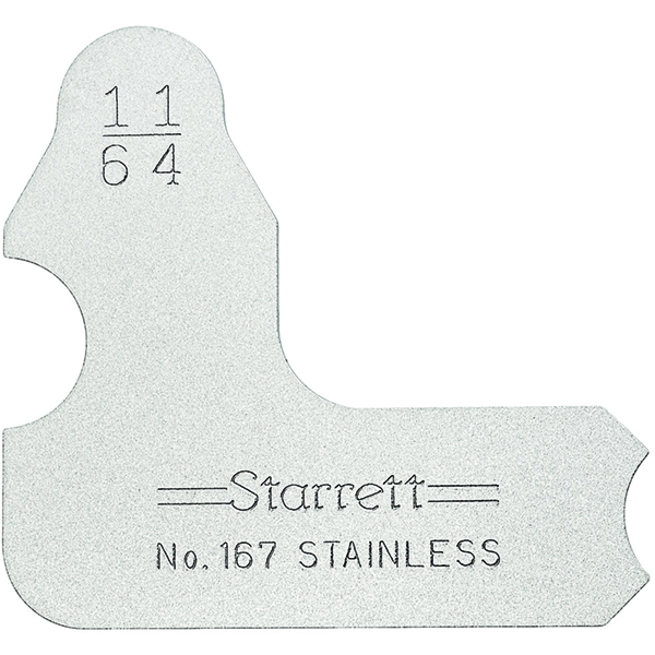 Starrett 167-11/64 | 11/64" Satin Coated Steel Individual Radius Gage