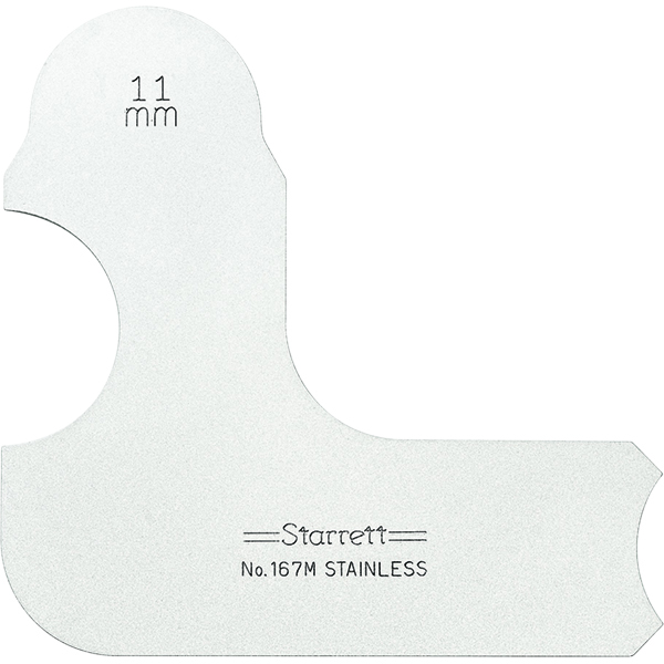 Starrett 167M-11 | 11mm Satin Coated Steel Individual Radius Gage