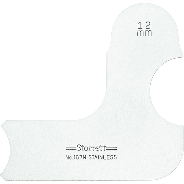 Starrett 167M-12 | 12mm Satin Coated Steel Individual Radius Gage