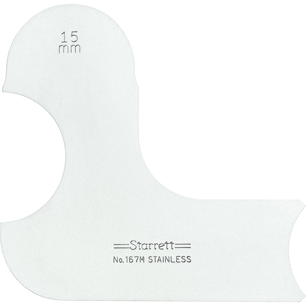 Starrett 167M-15 | 15mm Satin Coated Steel Individual Radius Gage