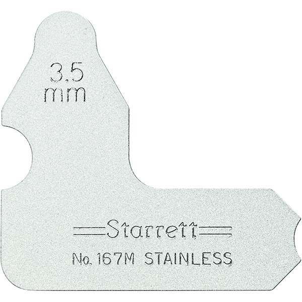 Starrett 167M-3 1/2 | 3.5mm Satin Coated Steel Individual Radius Gage