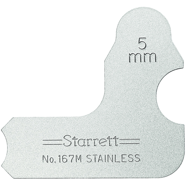 Starrett 167M-5 | 5mm Satin Coated Steel Individual Radius Gage