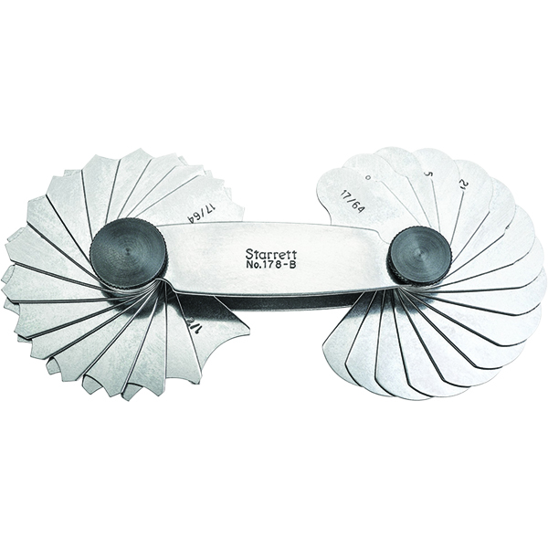 Starrett 178B | 17/64" -1/2" Coated Stainless Steel Radius Gage