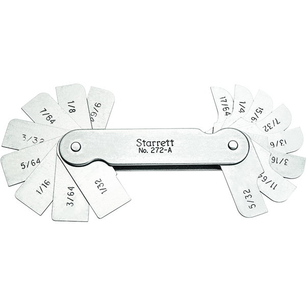 Starrett 272A | 1/32" -17/64" Coated Stainless Steel Radius Gage