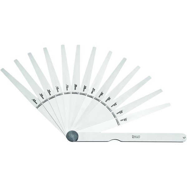 Starrett 173MCT | 0.0011"-0.0196" Tempered Steel Thickness Gage 13 Leaves Tapered