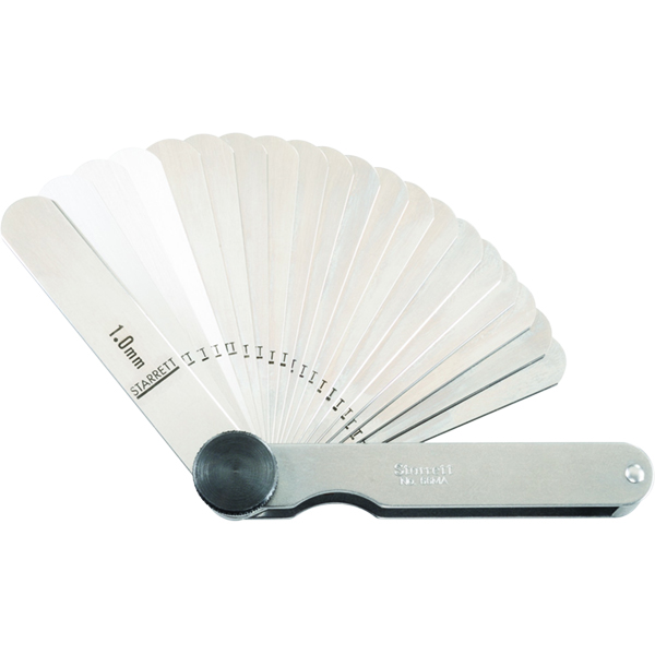 Starrett 66MA | 0.0019"-0.0393" Tempered Steel Thickness Gage 20 Leaves Straight